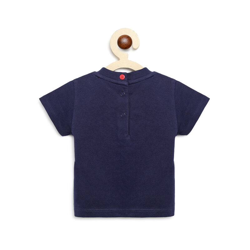 Boys Medium Blue Printed Short Sleeve T-shirt image number 1